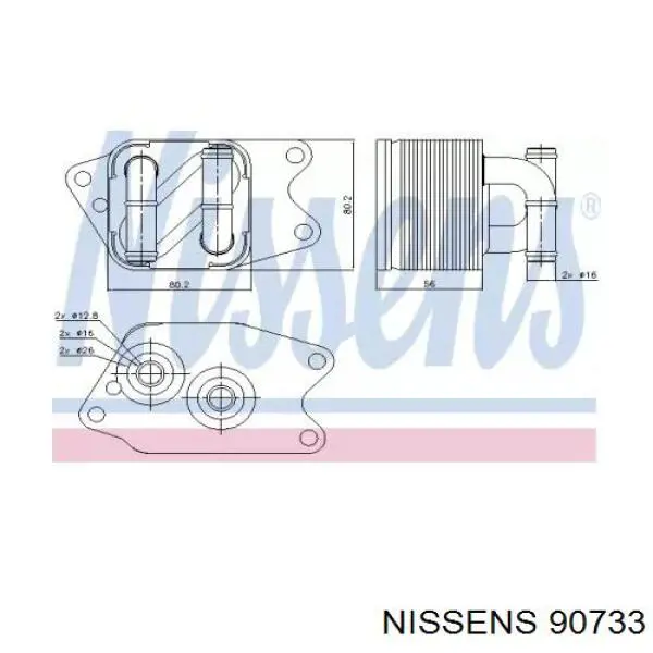 90733 Nissens radiador de esfriamento, caixa automática de mudança