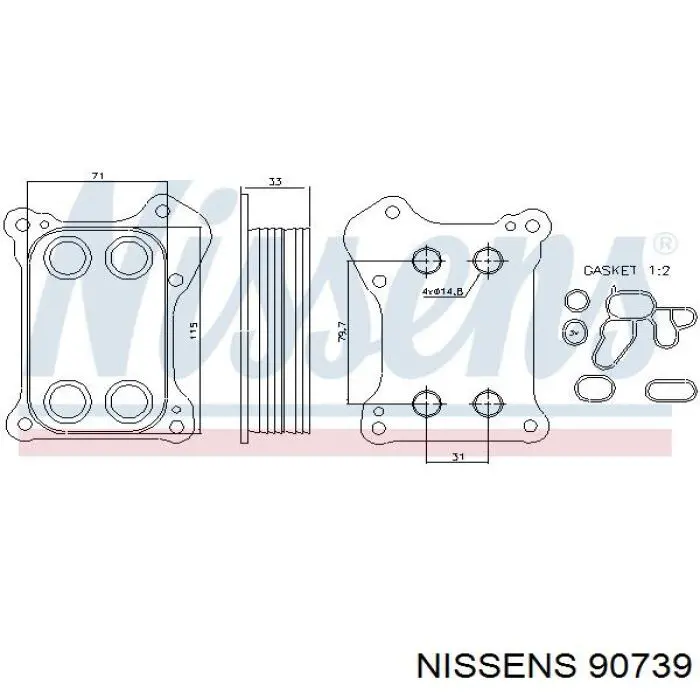 Купить 90739 Nissens Масляный радиатор охлаждения АКПП