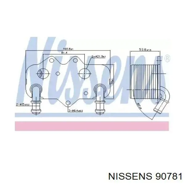 Radiador de aceite 90781 Nissens