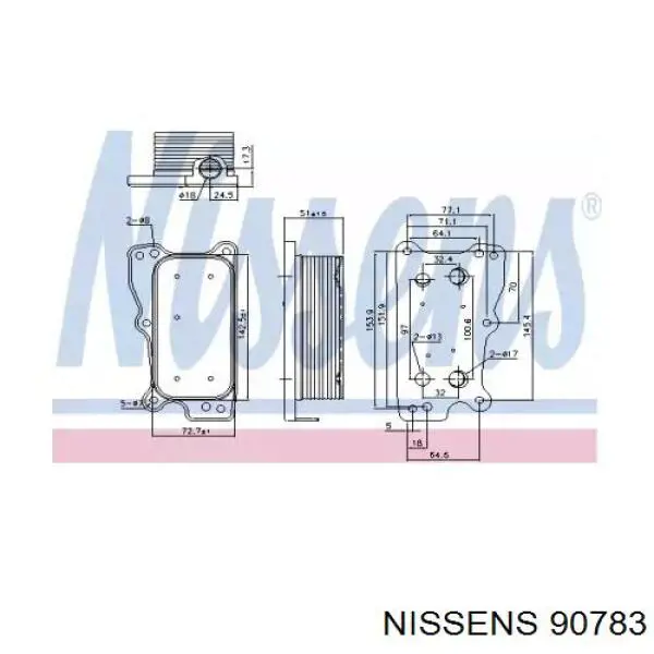 Купить 90783 Nissens Масляный радиатор охлаждения АКПП