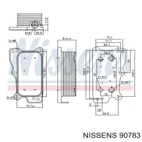 90783 Nissens радиатор масляный