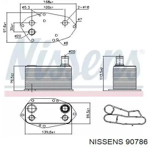 Radiador de aceite 90786 Nissens