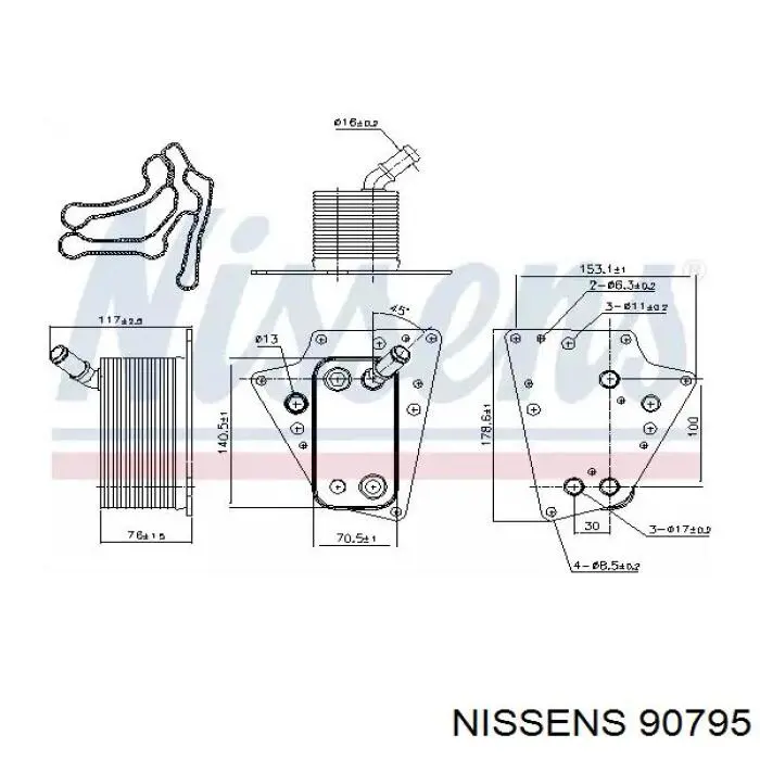 Масляный радиатор 90795 Nissens