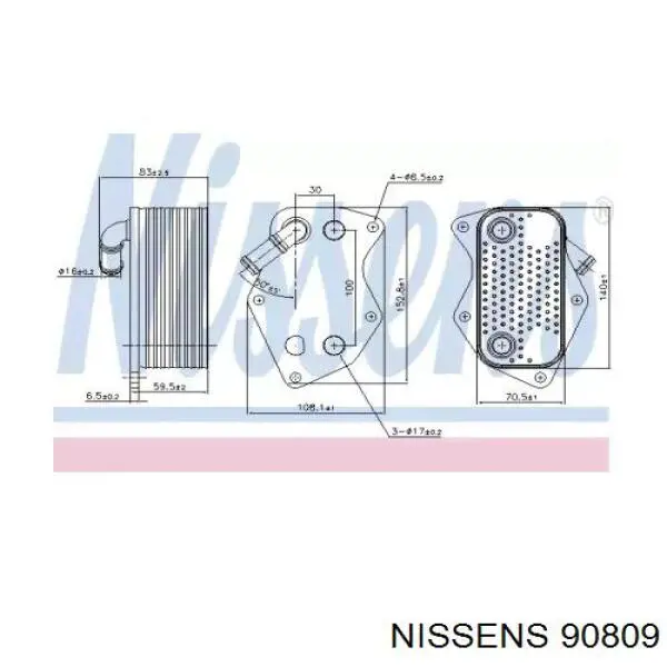 90809 Nissens радиатор масляный