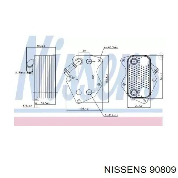 Купить 90809 Nissens Масляный радиатор охлаждения АКПП