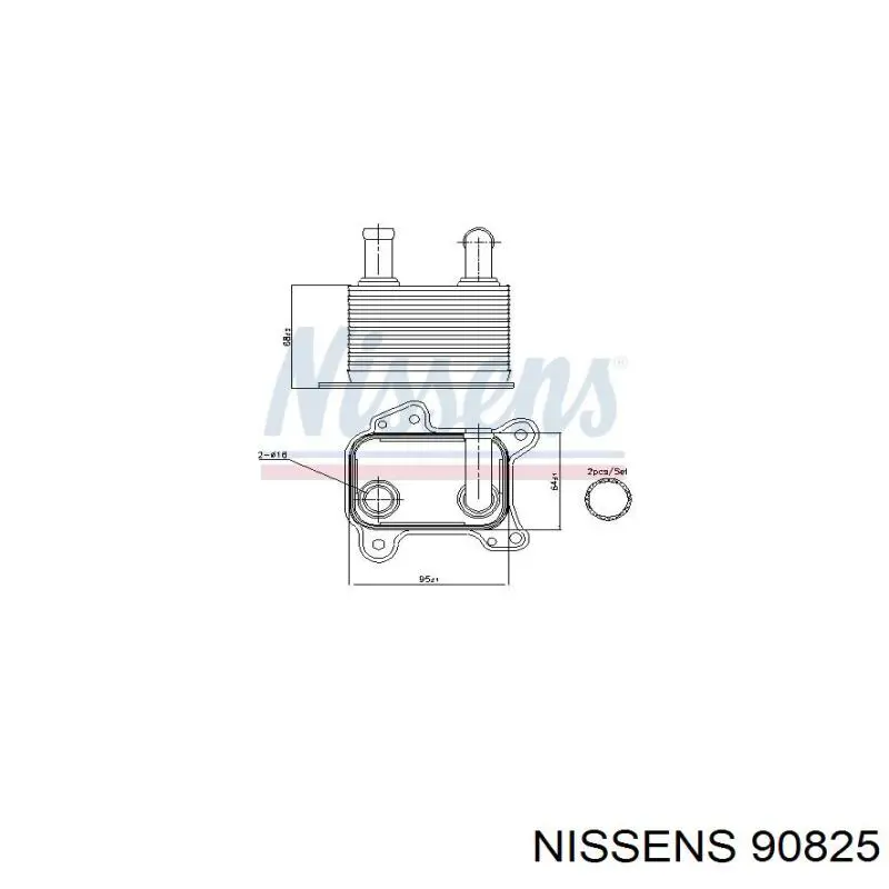 90825 Nissens radiador de óleo