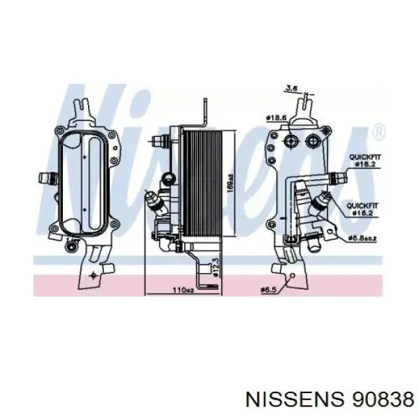 90838 Nissens Радиатор охлаждения, АКПП