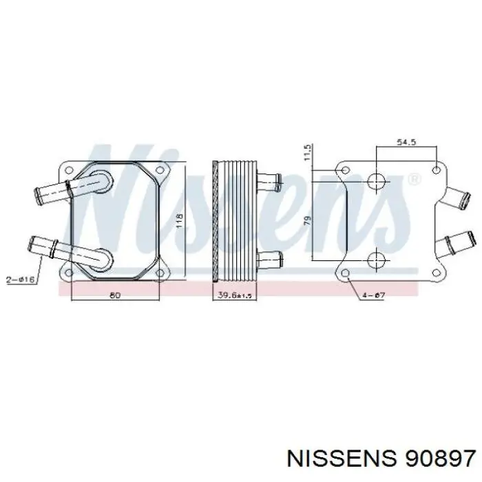 Radiador de aceite 90897 Nissens