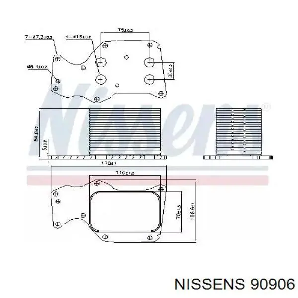 90906 Nissens radiador de óleo