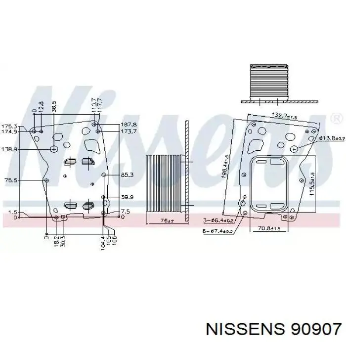 90907 Nissens radiador de óleo