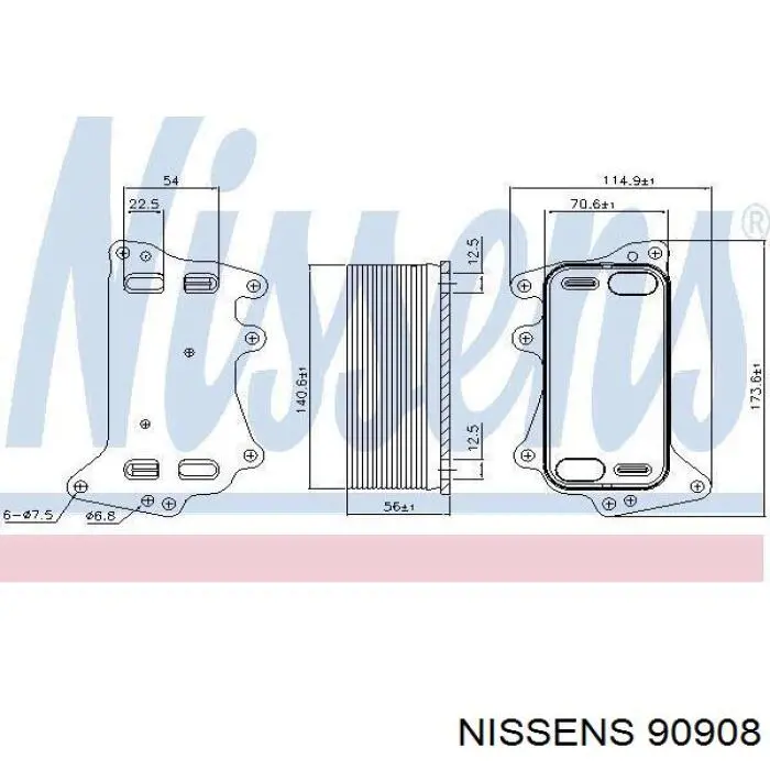 90908 Nissens радиатор масляный