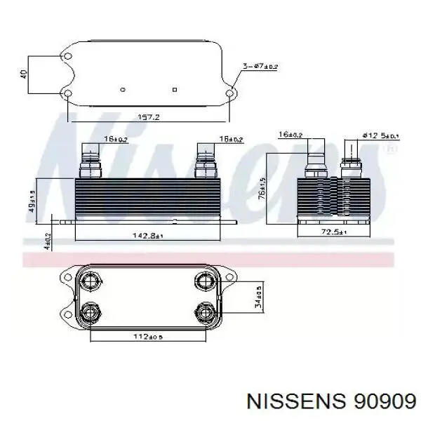 90909 Nissens радиатор охлаждения, акпп/кпп