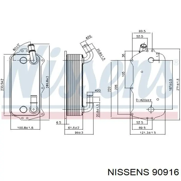 90916 Nissens radiador de óleo