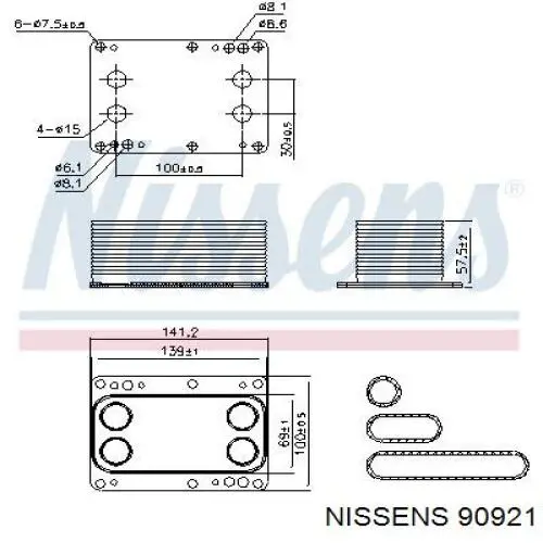 90921 Nissens radiador de óleo