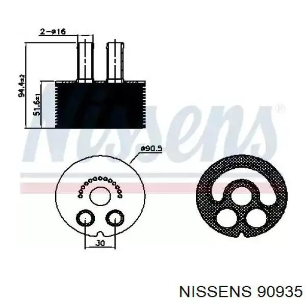90935 Nissens radiador de óleo