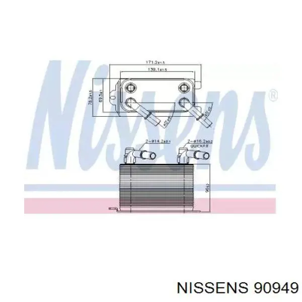 90949 Nissens radiador de óleo