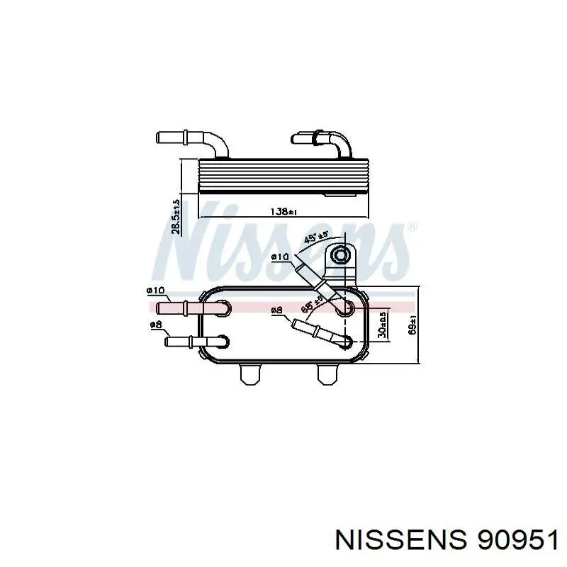 90951 Nissens радиатор охлаждения топлива