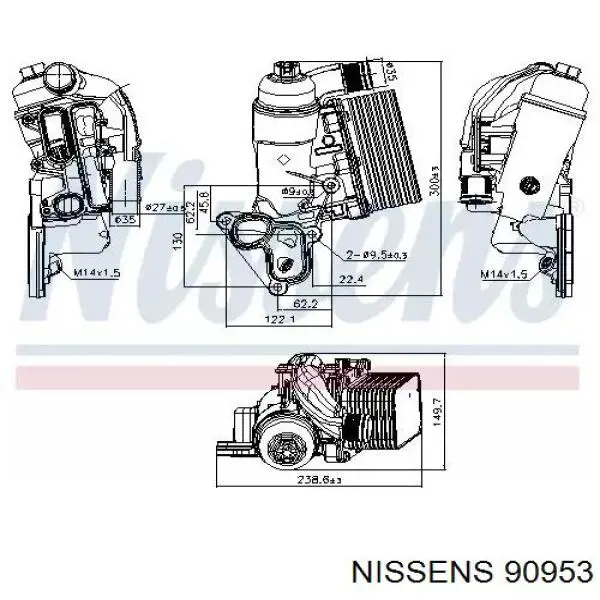 Корпус масляного фильтра 90953 Nissens