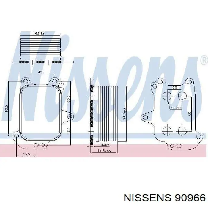 90966 Nissens радиатор масляный