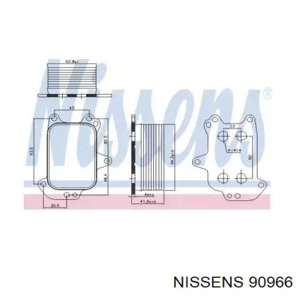 Radiador de aceite 90966 Nissens