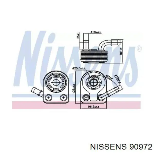Radiador de aceite 90972 Nissens