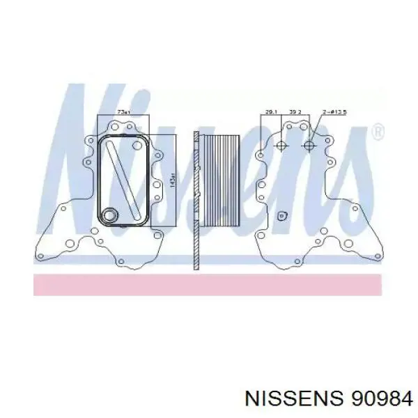 90984 Nissens радиатор масляный (холодильник, под фильтром)