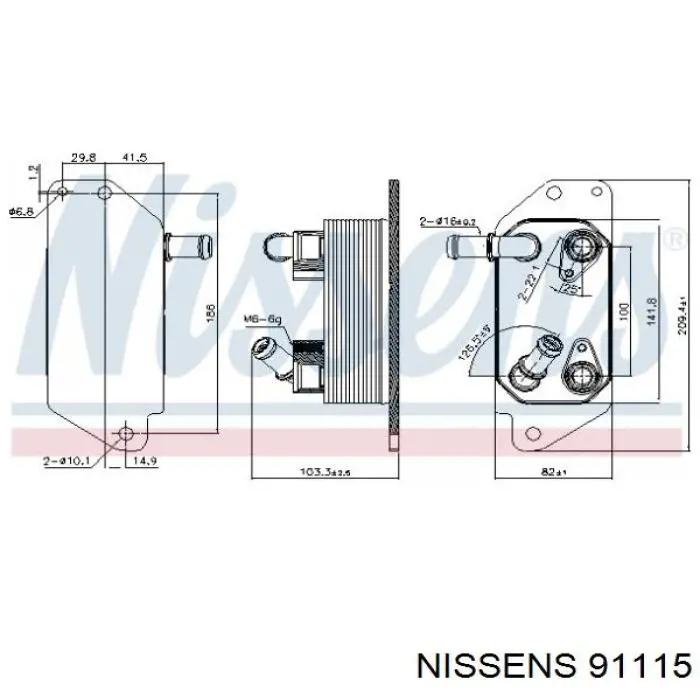Radiador Enfriador De La Transmision/Caja De Cambios 91115 Nissens