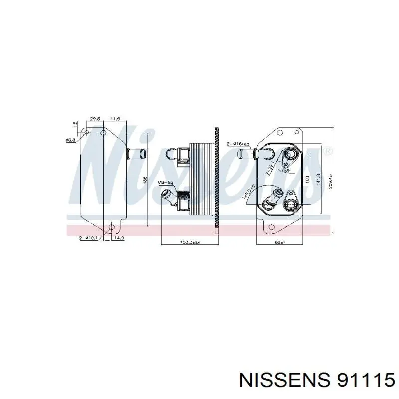91115 Nissens radiador de esfriamento, caixa automática de mudança