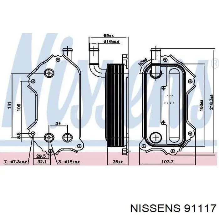 Radiador de aceite 91117 Nissens