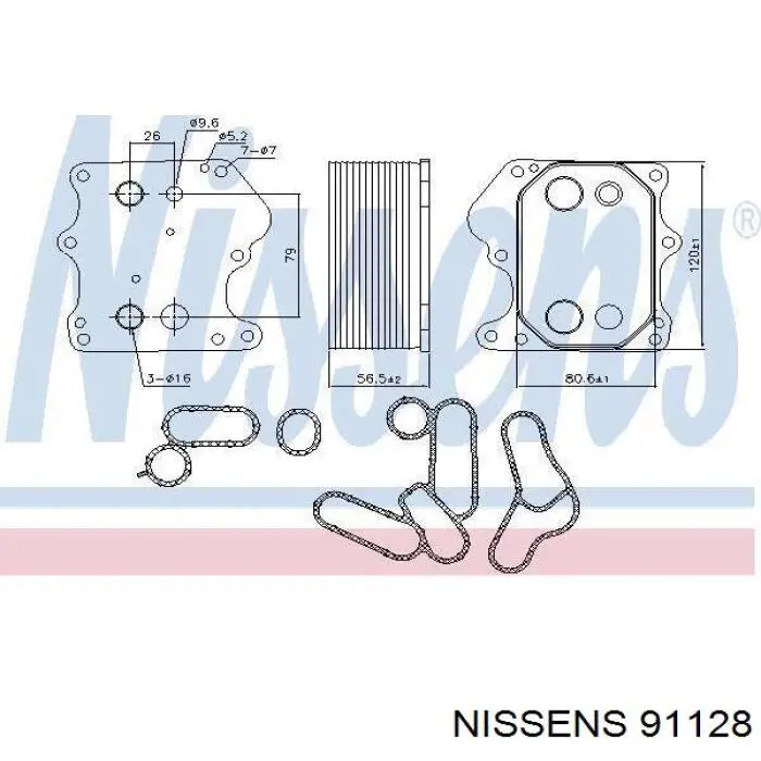 Radiador de aceite 91128 Nissens