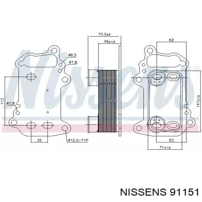 91151 Nissens радиатор масляный
