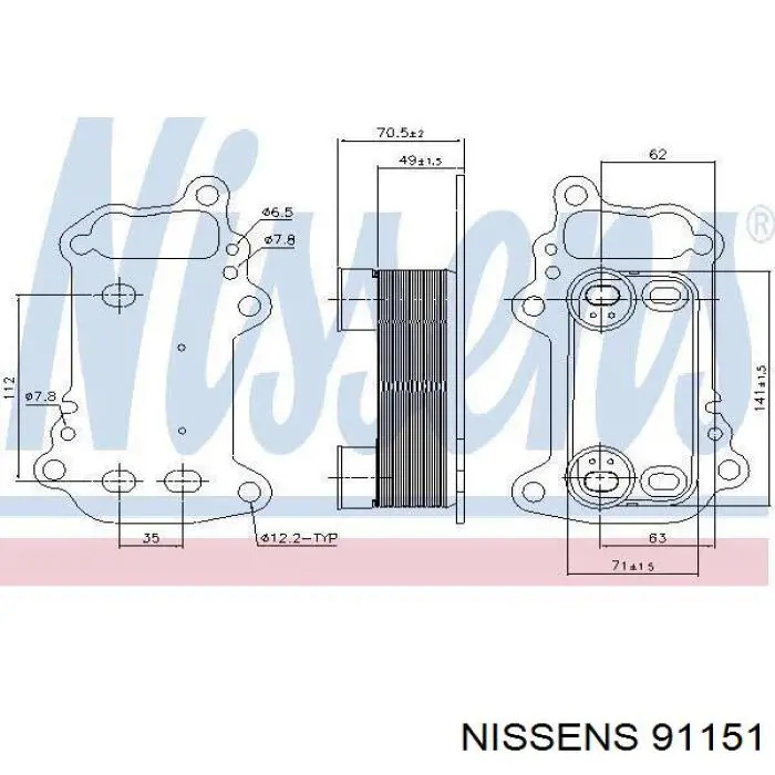Radiador de aceite 91151 Nissens