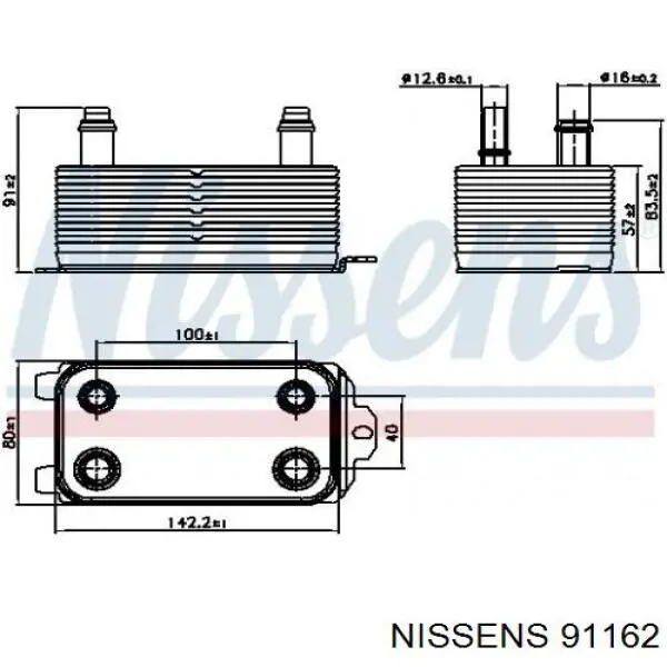 Радиатор охлаждения АКПП 91162 Nissens