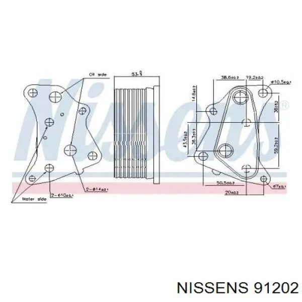 91202 Nissens radiador de óleo