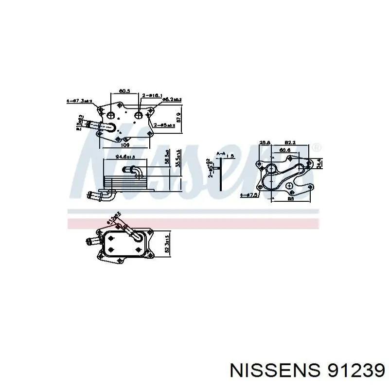 Radiador de aceite, bajo de filtro 91239 Nissens