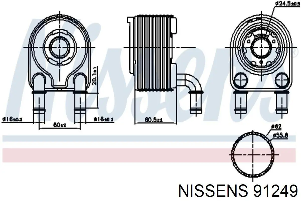 Радиатор масляный NISSENS 91249