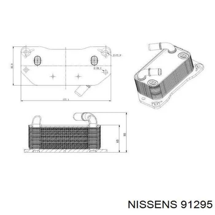 Radiador de aceite, bajo de filtro 91295 Nissens