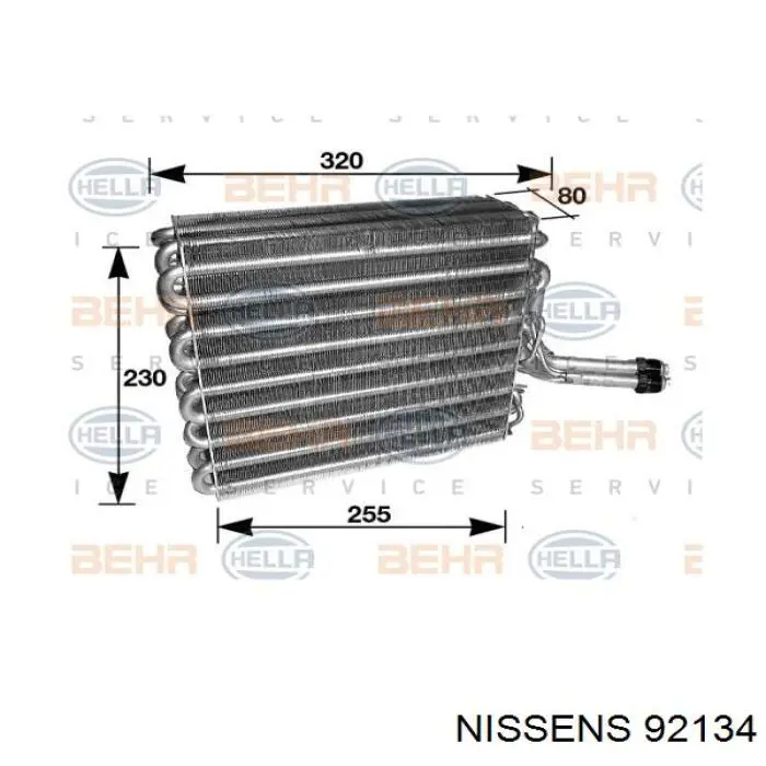 Vaporizador de aparelho de ar condicionado 92134 Nissens