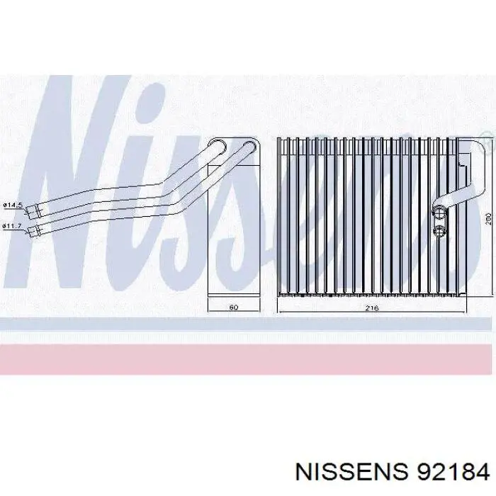 Испаритель кондиционера 92184 Nissens