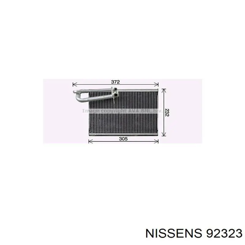 Evaporador, aire acondicionado 92323 Nissens