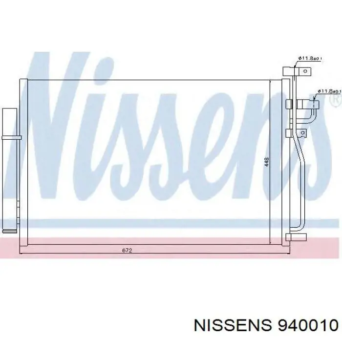 Радиатор кондиционера 940010 Nissens