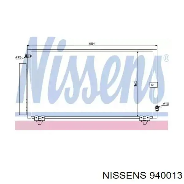 Радиатор кондиционера 940013 Nissens