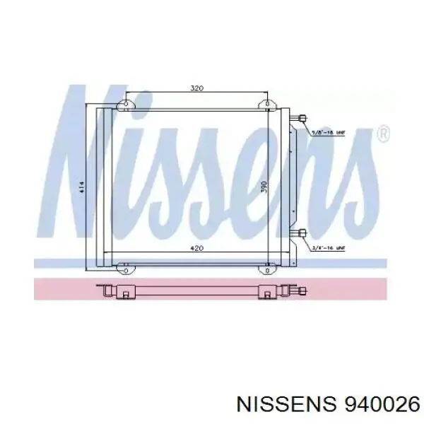 Радиатор кондиционера 940026 Nissens