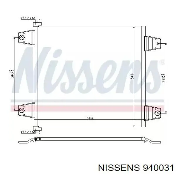 Радиатор кондиционера 940031 Nissens