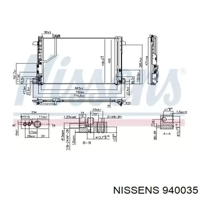 940035 Nissens радиатор кондиционера