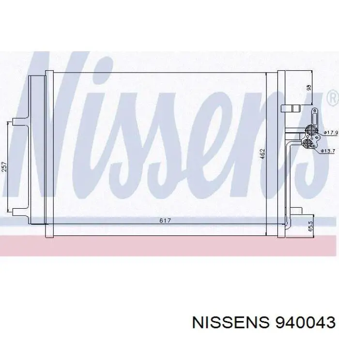Condensador aire acondicionado 940043 Nissens
