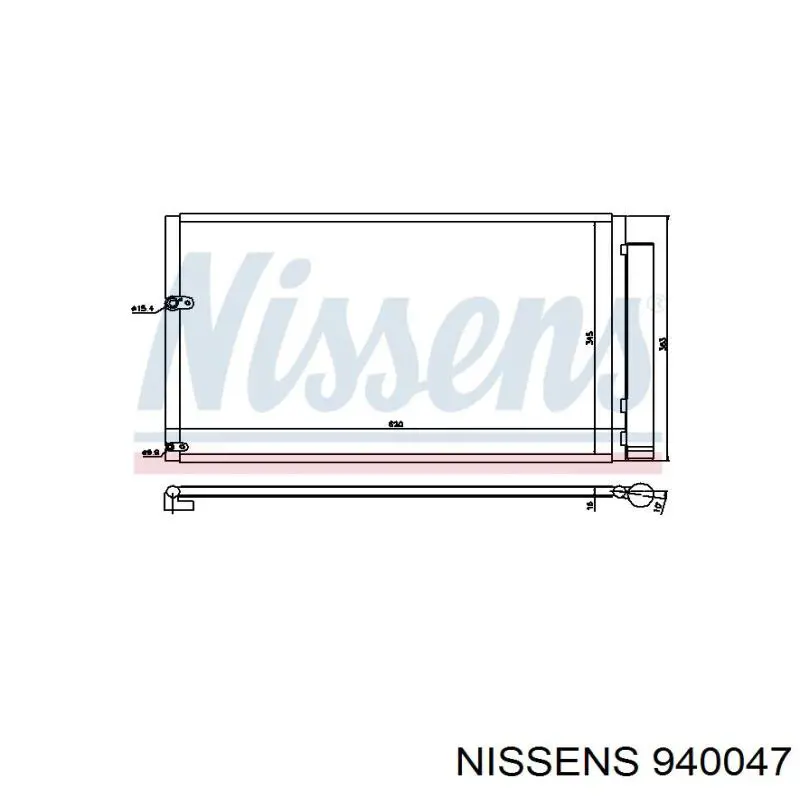 Радиатор кондиционера 940047 Nissens