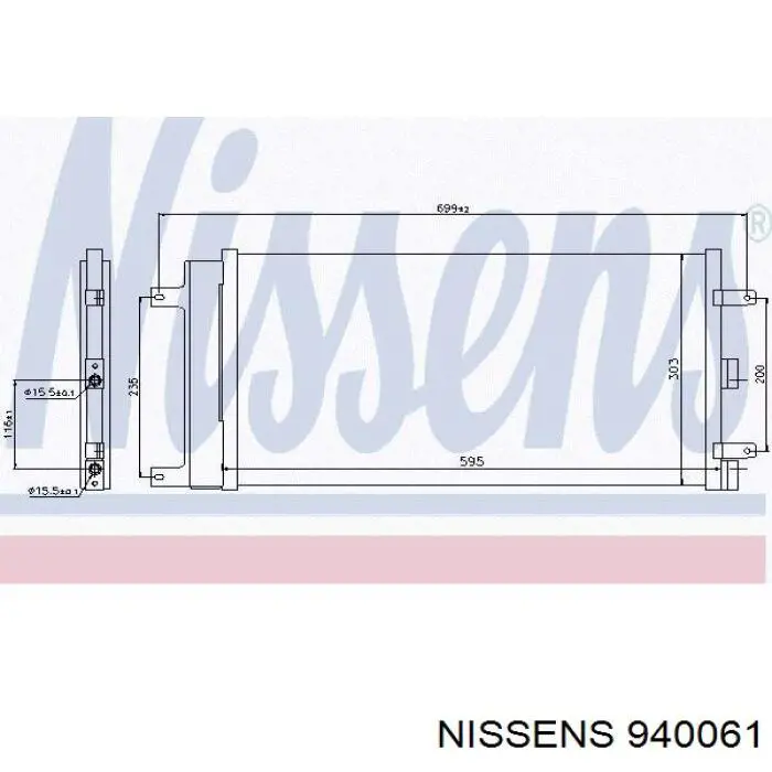 Радиатор кондиционера 940061 Nissens