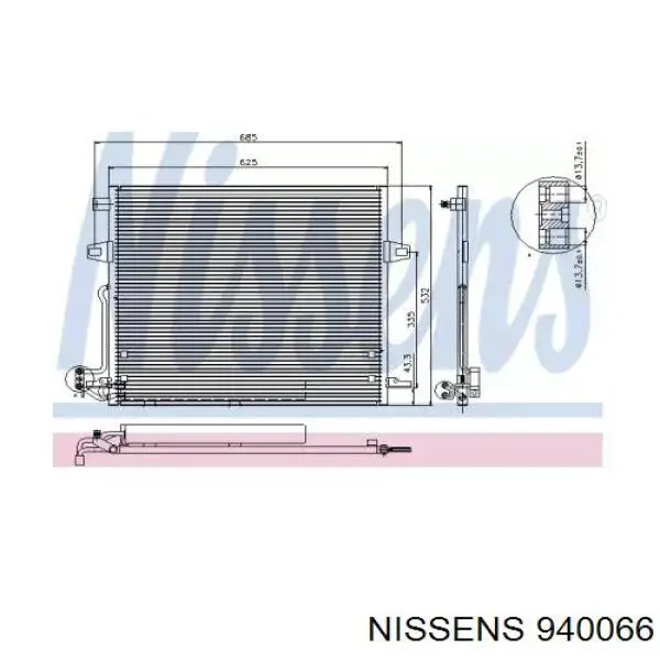 Радиатор кондиционера 940066 Nissens