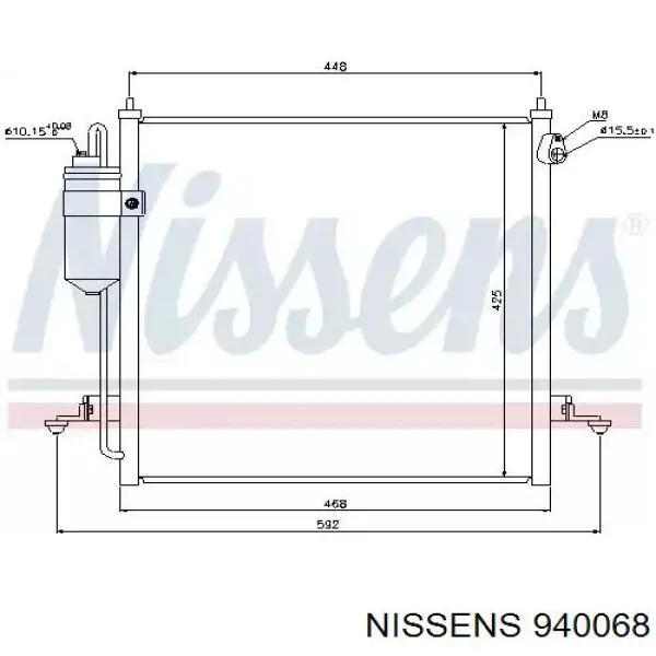 Радиатор кондиционера 940068 Nissens